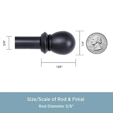 Kenney Scroll Ball Decorative Double Curtain Rod - Adjustable