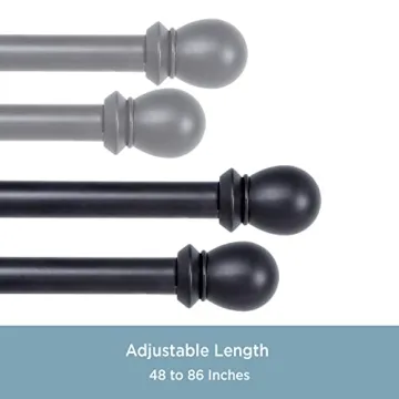 Kenney Scroll Ball Decorative Double Curtain Rod - Adjustable