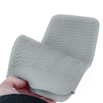 1Pack Silicone Heat Resistant Mat Pouch for Hair Straightener, Curling Iron, Flat Iron and Hot Hair Tools Grey