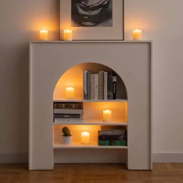 LED Pillar Candle Small - 4 inches Flickering Flameless Candles with Remote, Real Wax Battery Operated Candles with Timer, Ivory Fake Candles for Wedding/Party/Christmas Decor, Set of 6