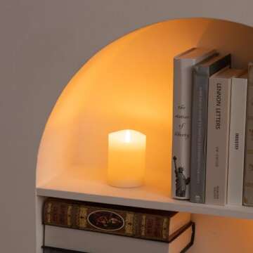 LED Pillar Candle Small - 4 inches Flickering Flameless Candles with Remote, Real Wax Battery Operated Candles with Timer, Ivory Fake Candles for Wedding/Party/Christmas Decor, Set of 6