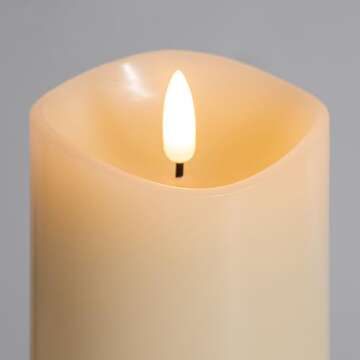 LED Pillar Candle Small - 4 inches Flickering Flameless Candles with Remote, Real Wax Battery Operated Candles with Timer, Ivory Fake Candles for Wedding/Party/Christmas Decor, Set of 6