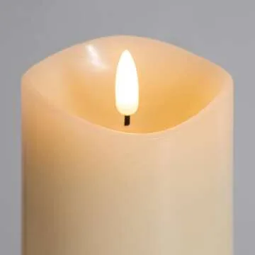 LED Pillar Candle Small - 4 inches Flickering Flameless Candles with Remote, Real Wax Battery Operated Candles with Timer, Ivory Fake Candles for Wedding/Party/Christmas Decor, Set of 6