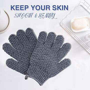 Yiclick Heavy Exfoliating Gloves, Exfoliating Body Scrubber for Bath Shower Exfoliation, Body Scrub ...