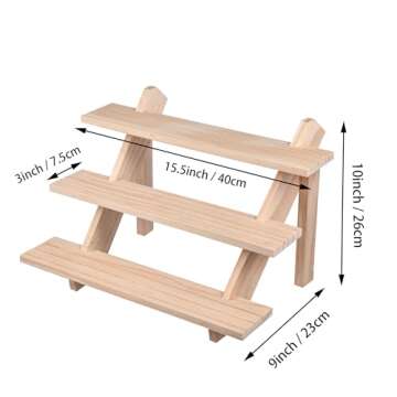 Eiyye Wooden 3 Tier Earring & Ring Display Stand Cupcake Display with Groove Stand Vendors Selling C...
