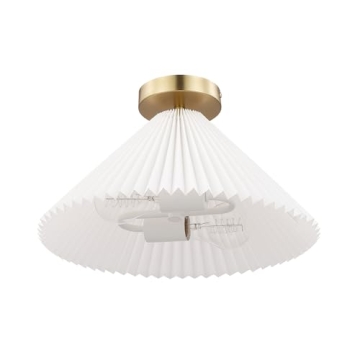 Globe Electric Novogratz 2-Light Brass Flush Mount Ceiling Light