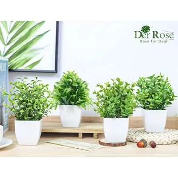 Der Rose 6 Packs Small Fake Plants Artificial Plants Indoor for Home Farmhouse Bedroom Living Room Decor