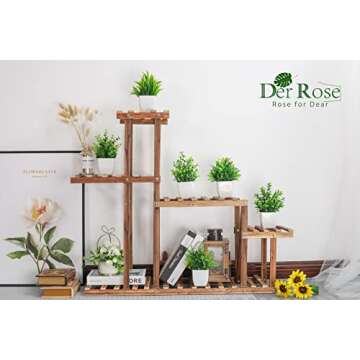 Der Rose 6 Packs Small Fake Plants Artificial Plants Indoor for Home Farmhouse Bedroom Living Room Decor