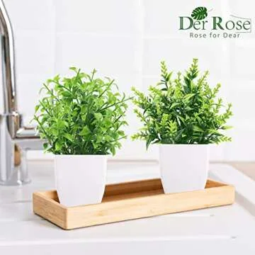 Der Rose 6 Packs Small Fake Plants Artificial Plants Indoor for Home Farmhouse Bedroom Living Room Decor