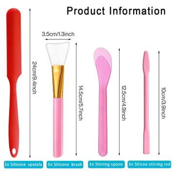 Silicone Stir Sticks Kit 16Pcs, Silicone Epoxy Brush, Silicone Stirring Tool, Mixing Spoon, Silicone...