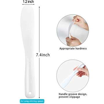 Silicone Stir Sticks Kit 16Pcs, Silicone Epoxy Brush, Silicone Stirring Tool, Mixing Spoon, Silicone Scraper DIY Crafts Tool for Resin Epoxy Liquid Paint