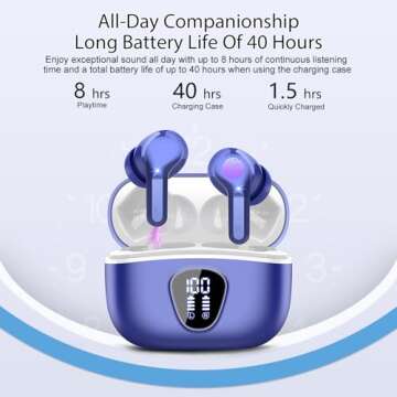 BESNOOW Wireless Earbuds Bluetooth 5.4 with HiFi Sound