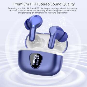 BESNOOW Wireless Earbuds Bluetooth 5.4 with HiFi Sound