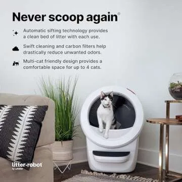 Litter-Robot 4 Core Bundle by Whisker, White - Automatic, Self-Cleaning Cat Litter Box, WiFi Enabled, Includes Litter-Robot 4, 6 OdorTrap Refills, 25 Liners, 30 Cleaner Wipes, Mat & Fence