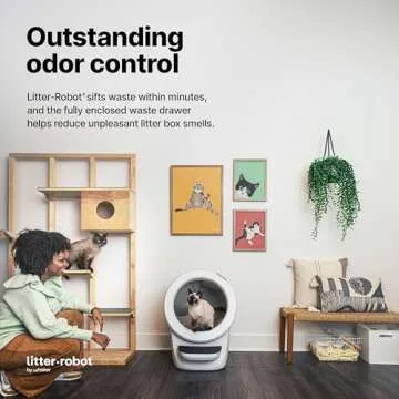 Litter-Robot 4 Core Bundle by Whisker, White - Automatic, Self-Cleaning Cat Litter Box, WiFi Enabled, Includes Litter-Robot 4, 6 OdorTrap Refills, 25 Liners, 30 Cleaner Wipes, Mat & Fence