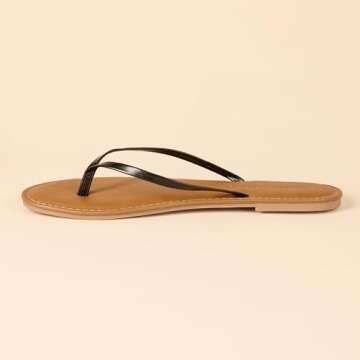 Amazon Essentials Women's Thong Sandal, Black, 10
