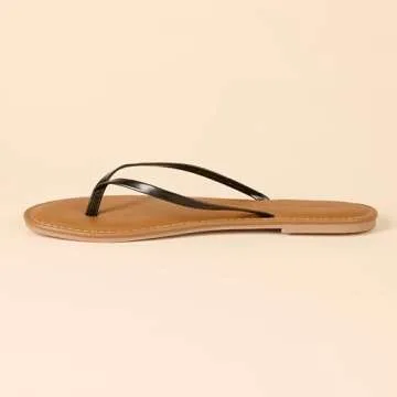 Amazon Essentials Women's Thong Sandal, Black, 10