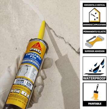 Sikaflex Concrete Fix, Limestone, Elastic sealant sealing cracks and joints, paintable polyurethane , 10.1 fl. Oz