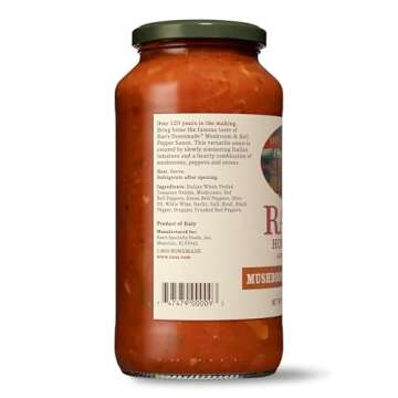 Rao's Homemade Mushroom and Bell Pepper Sauce, 24 oz, Tomato Sauce, All Purpose, Keto Friendly Pasta...
