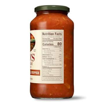 Rao's Homemade Mushroom and Bell Pepper Sauce, 24 oz, Tomato Sauce, All Purpose, Keto Friendly Pasta Sauce, Premium Quality Tomatoes from Italy, Mushrooms, and Bell Peppers