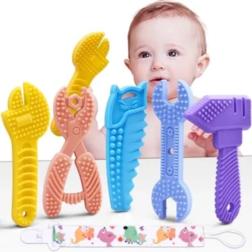 Mgtfbg Baby Teething Toys for 0-6 / 6-12 Months - Molar Teether Chew Toys Set BPA Free Silicone, Sof...