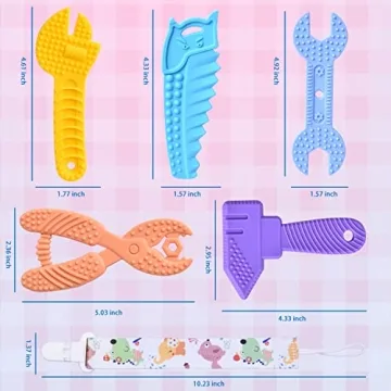 Mgtfbg Baby Teething Toys Set - Safe BPA Free Silicone 5-Pack