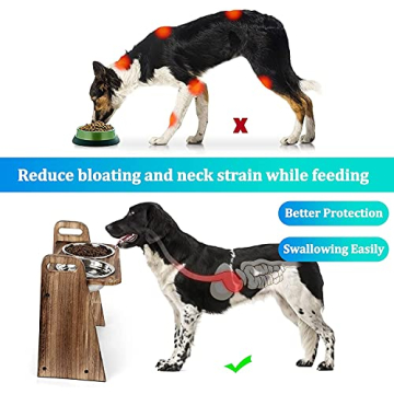 Emfogo Adjustable Elevated Dog Bowl for Medium Large Dogs