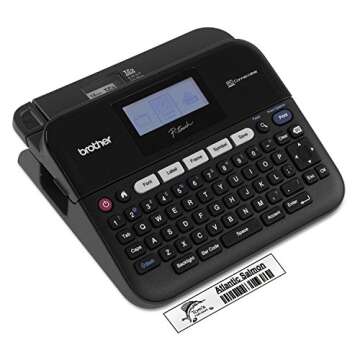 Brother P-touch, PTD450, PC-Connectable Monochrome Label Maker, Split-Back Tapes, 7 Font Sizes, One-Touch Keys, Black