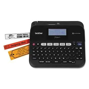 Brother P-touch, PTD450, PC-Connectable Monochrome Label Maker, Split-Back Tapes, 7 Font Sizes, One-Touch Keys, Black