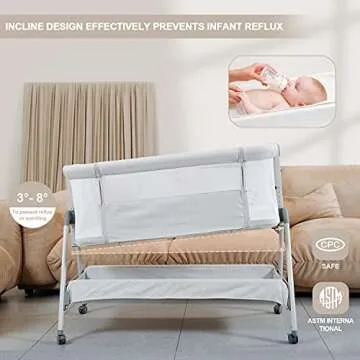 ANGELBLISS Baby Bassinet Bedside Sleeper for Newborns