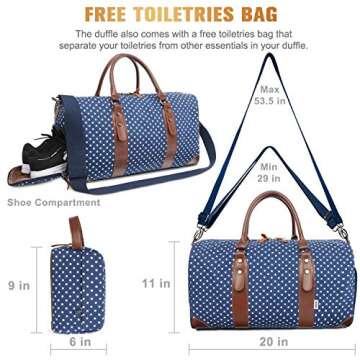 Oflamn Weekender Bag for Women Overnight Bag with Shoe Compartment, Travel Duffle Bags Set with Hand Tote Bag & Toiletry Bag