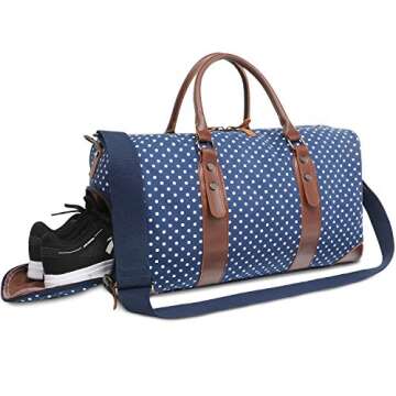 Oflamn Weekender Bag for Women Overnight Bag with Shoe Compartment, Travel Duffle Bags Set with Hand Tote Bag & Toiletry Bag