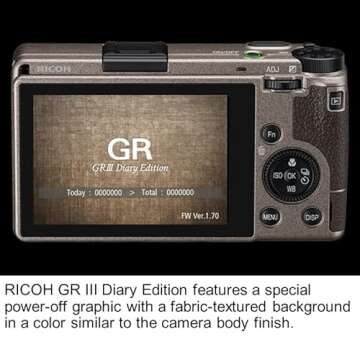 Ricoh GR III Diary Edition, Metallic Warm-Gray Body with Dark Brown Grip and Natural Silver Ring, Digital Compact Camera with 24MP APS-C Size CMOS Sensor, 28mmF2.8 GR Lens (in The 35mm Format)