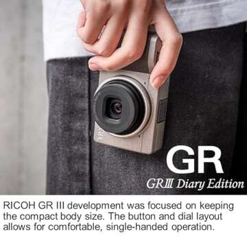 Ricoh GR III Diary Edition, Metallic Warm-Gray Body with Dark Brown Grip and Natural Silver Ring, Digital Compact Camera with 24MP APS-C Size CMOS Sensor, 28mmF2.8 GR Lens (in The 35mm Format)