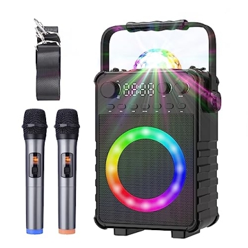 VerkTop Portable Karaoke Machine with Disco Lights