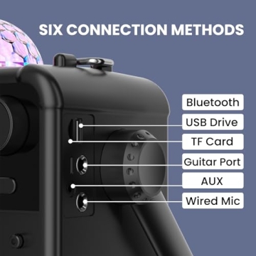 VerkTop Portable Karaoke Machine with Disco Lights