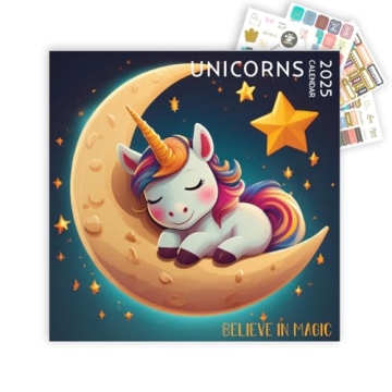 Unicorn Calendar 2025: Magical Wall Planner with Stickers
