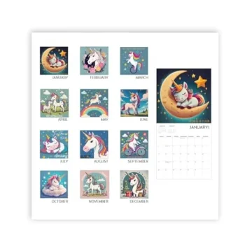 Magical Unicorn Calendar 2025 with Fun Stickers