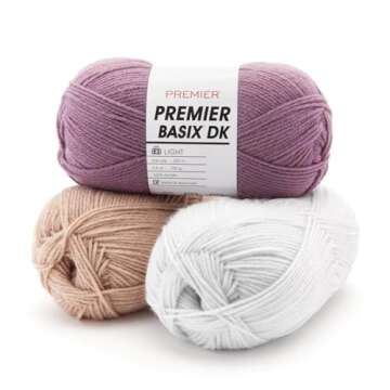Premier Yarns Basix DK Weight Yarn, Made of Acrylic, Ideal Yarn for Crocheting and Knitting, Machine-Washable, Peach, 3.5 oz, 306 Yards