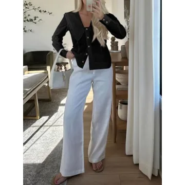 Cicy Bell Womens Button Down Shirts Long Sleeve Babydoll Blouse Fall Dressy Casual Work Office Tops Black