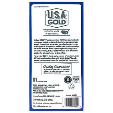 Cra-Z-Art U.S.A. Gold Pre-sharpened American Wood Cased #2 HB Yellow Pencils, 60 Pack