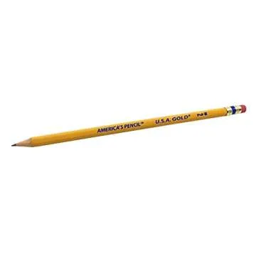 Cra-Z-Art U.S.A. Gold Pre-sharpened American Wood Cased #2 HB Yellow Pencils, 60 Pack