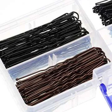 Hicarer U Shaped Hair Pins - 200 Black & Brown Hair Clips