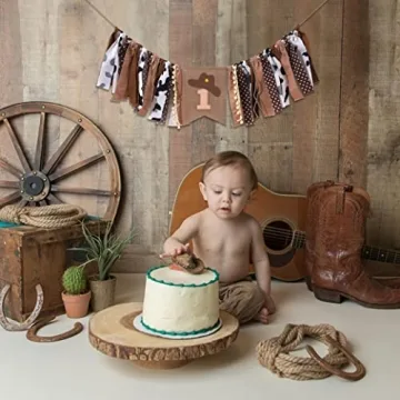Cowboy Rodeo 1st Birthday High Chair Banner Party Decor