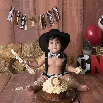 Cowboy Rodeo 1st Birthday High Chair Banner Party Decor