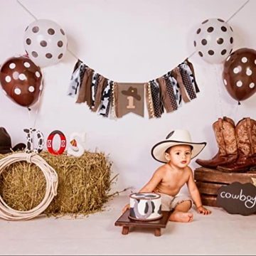 Cowboy Rodeo 1st Birthday High Chair Banner Party Decor