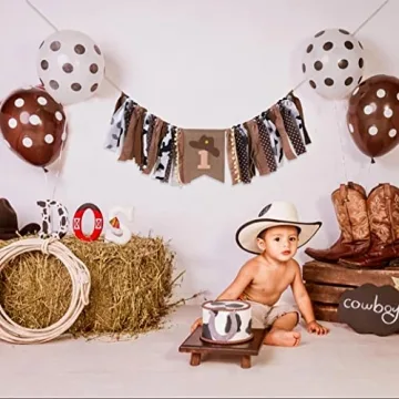 Cowboy Rodeo 1st Birthday High Chair Banner Party Decor
