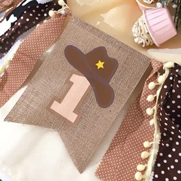 Cowboy Rodeo 1st Birthday High Chair Banner Party Decor