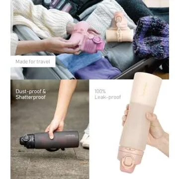 TakeToday Collapsible Water Bottles 20oz, Leak Proof, BPA-Free, Foldable Silicone Travel Water Bottle with Straw Strap for Cycling, Hiking, Outdoors (Cloud)