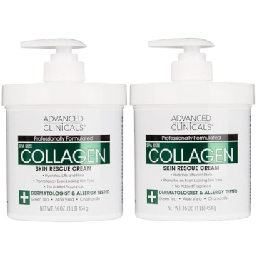 Advanced Clinicals Collagen Cream Moisturizer Body Lotion & Face Cream | Dry Skin Rescue Collagen Lo...